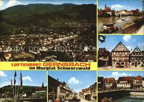 Gernsbach Total Murgpartie Fachwerkhaeuser Bruecke Strasse Kat. Gernsbach