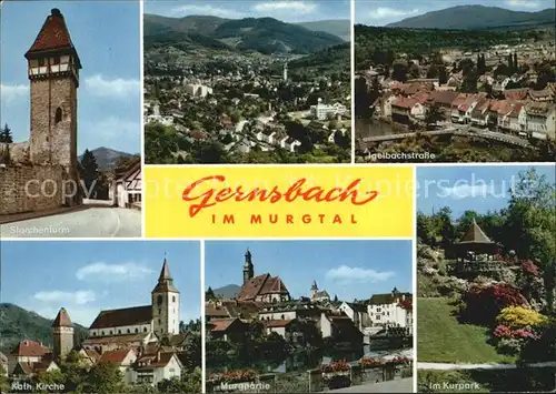 Gernsbach Storchenturm Total Igelbachstr Kath Kirche Murgpartie Kurpark Kat. Gernsbach