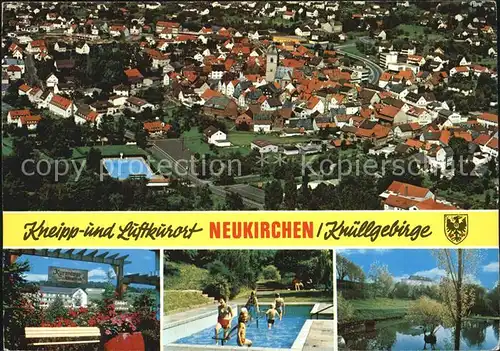 Neukirchen Knuellgebirge Stadtblick Kuranlage Wassertreten Schwanenteich Kat. Neukirchen