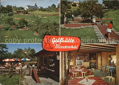 Manderscheid Eifel Cafe Restaurant Golfhuette Gastraum Minigolfanlage Kat. Manderscheid