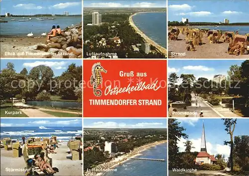 Timmendorfer Strand Strandpartien Fliegeraufnahmen Promenade Waldkirche Kat. Timmendorfer Strand