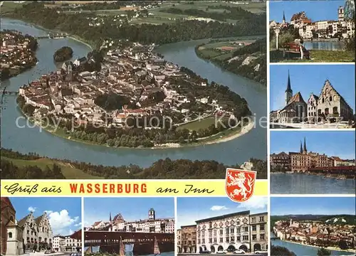 Wasserburg Inn Sehenswuerdigkeiten der Stadt Altstadt Fliegeraufnahme Kat. Wasserburg a.Inn