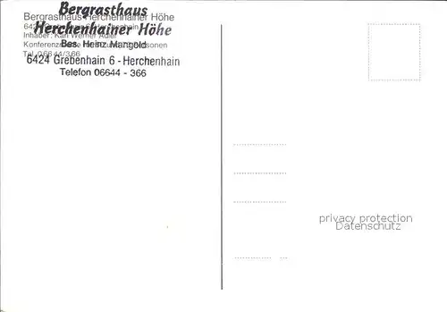 Herchenhain Bergrasthaus Herchenhainer Hoehe Kat. Grebenhain