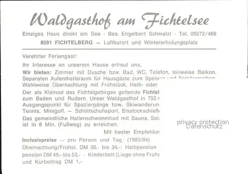 Fichtelberg Bayreuth Waldgasthof am Fichtelberg Kat. Fichtelberg