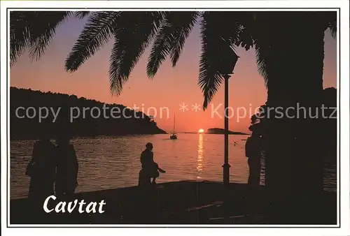 Cavtat Dalmatien Sonnenuntergang am Meer Kat. Kroatien