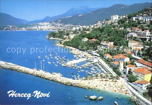 Hercegnovi Fliegeraufnahme mit Hafen Kat. Montenegro
