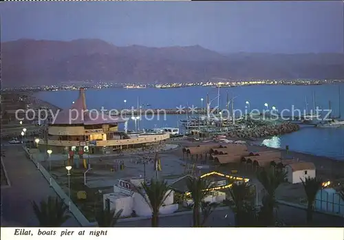 Eilat Boats pier at night Kat. Eilat