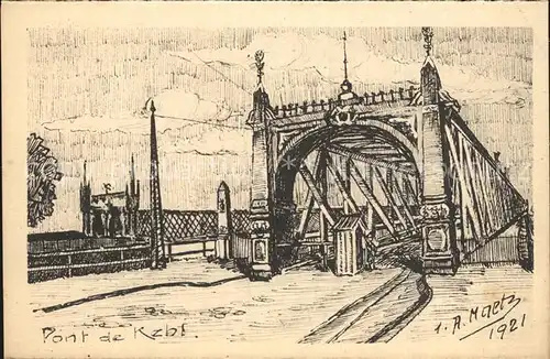 Strassburg Elsass Bruecke Kuenstlerkarte Maetz Kat. Strasbourg