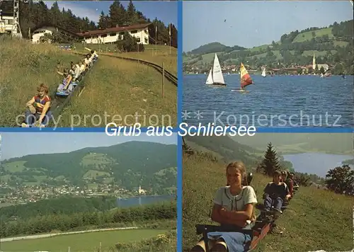 Schliersee mit Rutschbahn und Alpenroller Schliersbergalm Kat. Schliersee