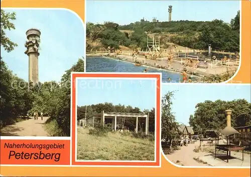 Petersberg Eisenberg Fernsehturm Bergbad HO Gaststaette Waldschaenke Kat. Petersberg Eisenberg