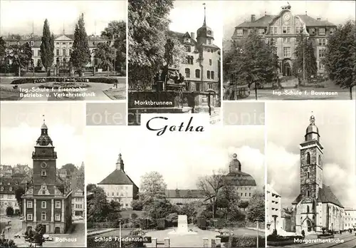 Gotha Thueringen Marktbrunnen Rathaus Margarethenkirche  Kat. Gotha