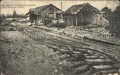 Beaumont Hamel Zertruemmerter Bahnhof Stadt an der Somme 1. Weltkrieg Kat. Beaumont Hamel