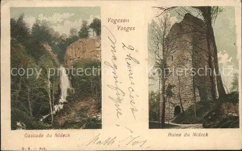 Vogesen Vosges Region Cascade Nideck Ruine Nideck Kat. Gerardmer
