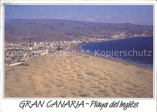Playa del Ingles Gran Canaria Strand Fliegeraufnahme Kat. San Bartolome de Tirajana