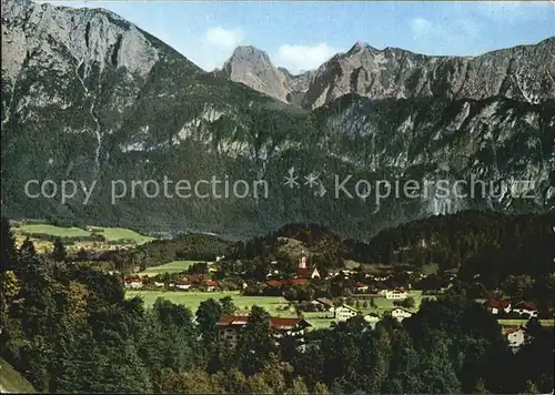 Oberaudorf mit Kaisergebirge Kat. Oberaudorf