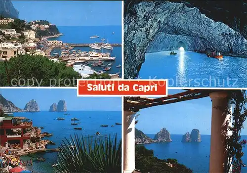 Capri Panorama Grotte Teilansicht  Kat. Golfo di Napoli