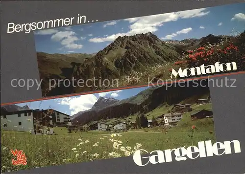 Gargellen Vorarlberg Scharfberg zu den Ritzenspitzen und Ort Madrisa Kat. St Gallenkirch