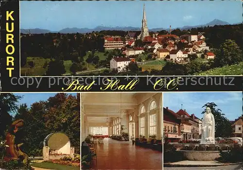 Bad Hall Oberoesterreich Musikpavillon im Kurpark Wandelgang in der Trinkhalle Tassilo Brunnen Kat. Bad Hall