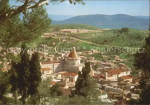 Nazareth Israel Partial View with the new Church of Annunciation Kat. Nazareth Illit