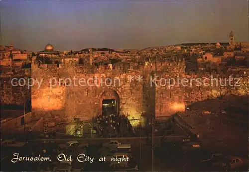 Jerusalem Yerushalayim Old City at night Kat. Israel