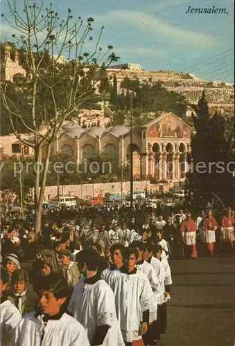 Jerusalem Yerushalayim Palmsonntag Prozession Gethsemane Kirche Kat. Israel