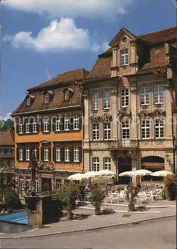 Schwaebisch Hall Marktplatz mit Wandbrunnen und Pranger Kat. Schwaebisch Hall