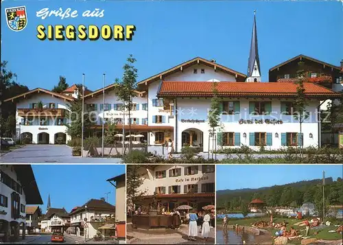 Siegsdorf Hoeslwang Haus des Gastes Dorfmotive Schwimmbad Kat. Hoeslwang