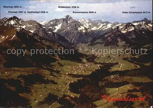 Kleinwalsertal Alpenpanorama Fliegeraufnahme Kat. Oesterreich