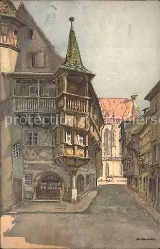 Colmar Haut Rhin Elsass Ortsansicht Kuenstlerkarte Kat. Colmar