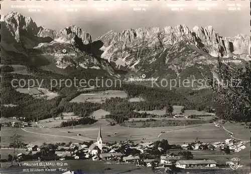Ellmau Tirol Fliegeraufnahme mit Wildem Kaiser Kat. Ellmau