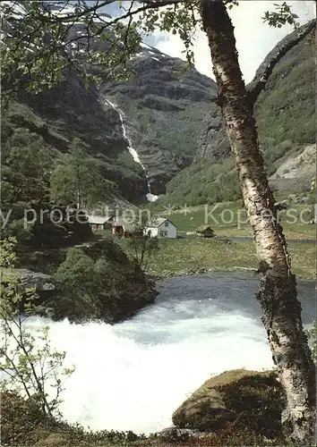 Norge Norwegen Wasserfall Kardal Flamsdalen Kat. Norwegen