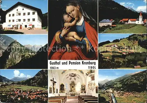 Zams Gasthof und Pension Kronburg mit Wallfahtskirche und Gnadenbild Kat. Zams Oberinntal