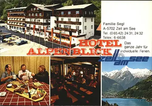 Zell See Hotel Alpenblick Aussenansicht Gaststube Brotzeit Kat. Zell am See
