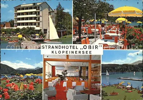 St Kanzian Klopeiner See Strandhotel Obir Terrasse am See Ausblick von der Terrasse  Kat. St. Kanzian am Klopeiner See