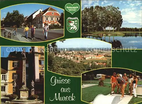 Mureck See Minigolf Teilansicht Postmeilensaeule Kat. Mureck