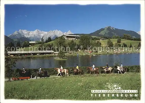 Fieberbrunn Tirol Lauchsee mit Reitergruppe Kat. Fieberbrunn