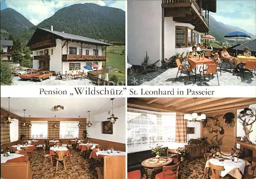 St Leonhard Passeier Pension Wildschuetz Terrasse Gaststube  Kat. St Leonhard in Passeier Suedtirol