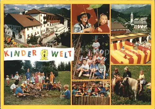 Serfaus Tirol Hotel Loewen Kinderwelt mit Huepfburg Ponyreiten Clown Kat. Serfaus