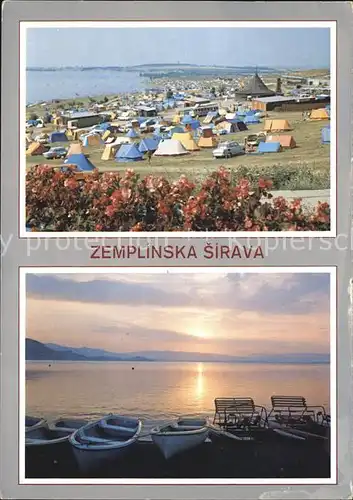 Zemplinska Sirava Campingplatz Boote am Strand Kat. Kosice