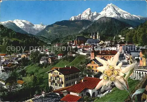 Berchtesgaden mit Watzmann und Steinernes Meer Kat. Berchtesgaden