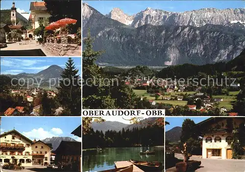 Oberaudorf Dorfplatz Wildbarren Dorfstr Luegsteinsee Baeckerbrunnen Kat. Oberaudorf