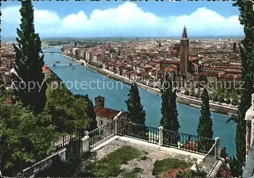 Verona Veneto Panorama coll Adige Kat. Verona