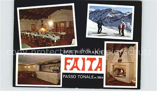 Passo Tonale Restairant Faita Gaststube Kaminzimmer  Kat. Tonalepass