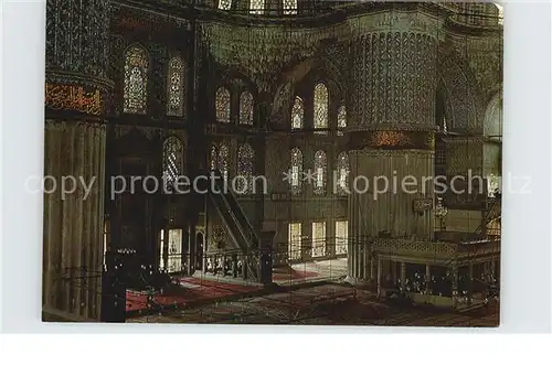 Istanbul Constantinopel Das Innere der Blauen Moschee Kat. Istanbul