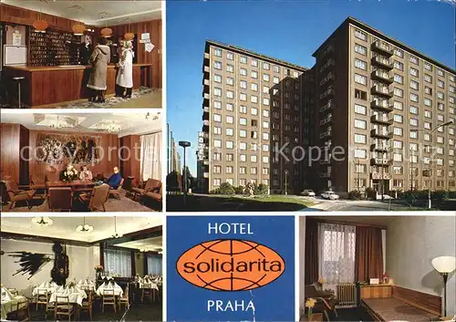 Praha Prahy Prague Prazske restaurace Botely Hotel Solidarita Kat. Praha