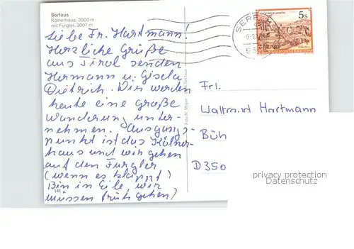Serfaus Tirol Koelnerhaus mit Furgler Kat. Serfaus