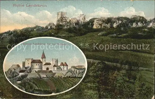 Landskron Ruine Schloss vor der Zerstoerung Kat. Leymen