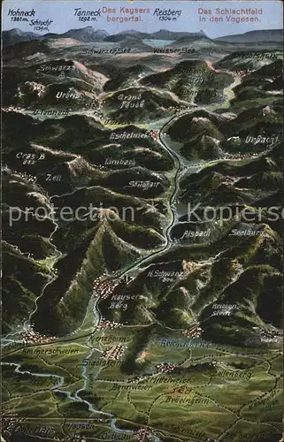 Kayersberg Panoramakarte Kat. Ribeauville