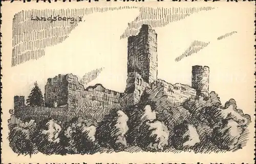 Heiligenstein Bas Rhin Burg Landsberg Kuenstlerkarte