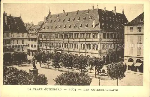 Strassburg Elsass Gutenbergplatz 1864 Kat. Strasbourg